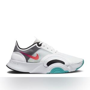 Nike SuperRep White Teal‎ Crimson Sneakers with Laces Size 10.5 Mens